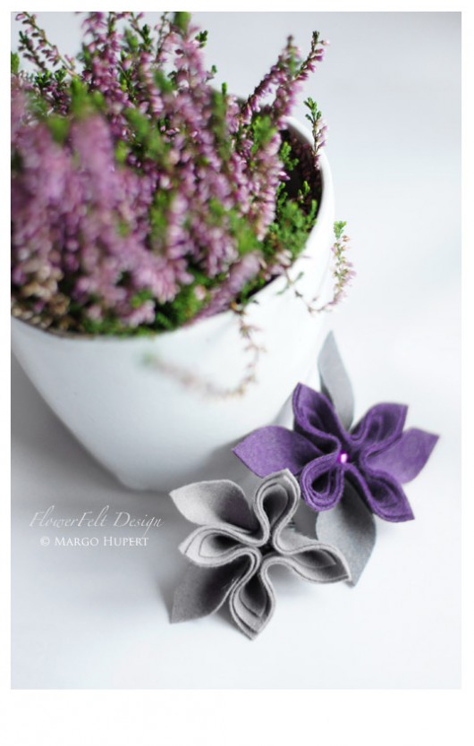 fiolet z szarością FlowerFelt Design