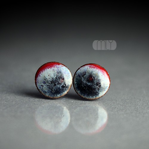 kolczyki ceramiczne Mrożone 14mm/stal chirurgiczna