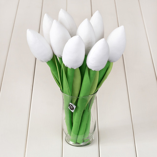 Ślub - inne TULIPANY bawełniany biały bukiet
