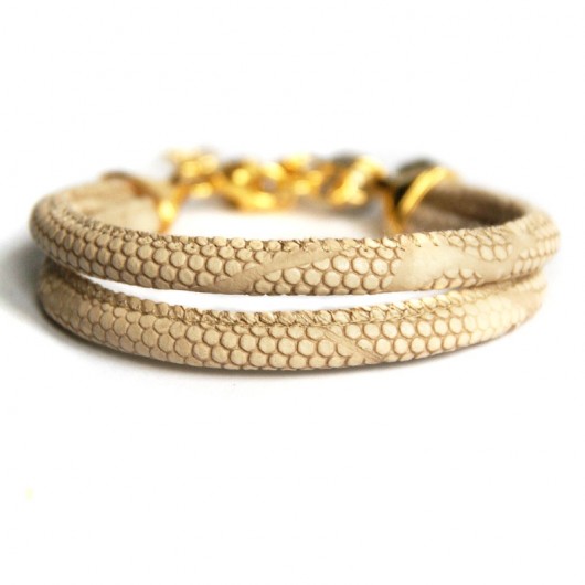 NEW ! lizard GLAMOUR - beige & gold kaktusia