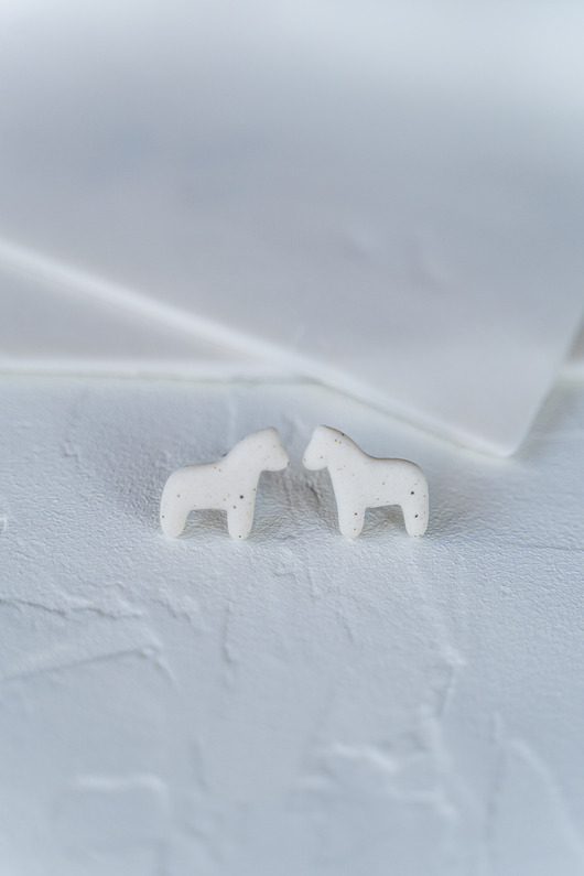 kolczyki ceramiczne Kolczyki porcelanowe KOŃ