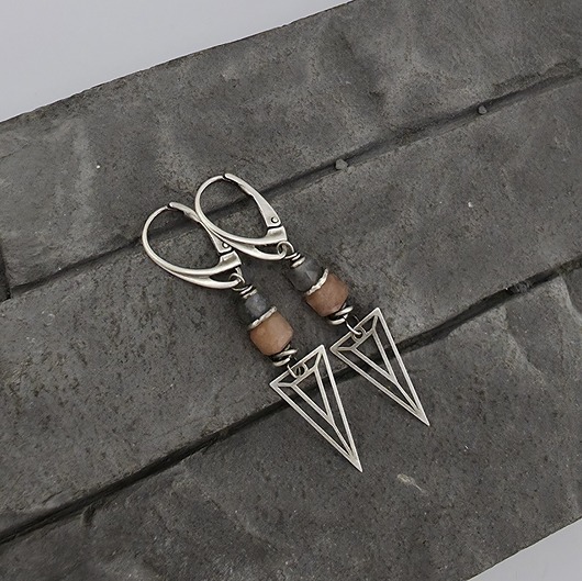 kolczyki z kamieniami Kolczyki kamień słoneczny i labradoryt