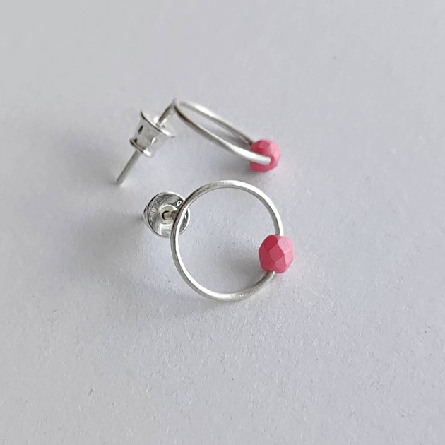 kolczyki z kamieniami Kolczyki OKRĄG