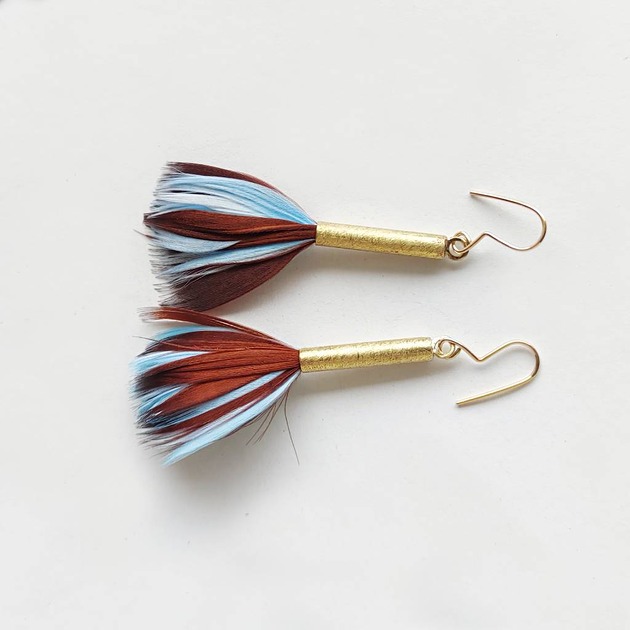 kolczyki z piórami PIÓRKO kolczyki