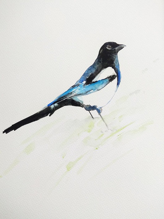 Akwarela Sroka Wiktoria Borys Art