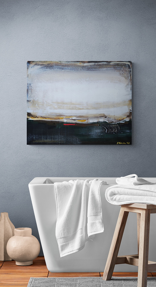 obrazy Obraz ręcznie malowany na płótnie 40x50 cm - abstrakcyjny pejzaż