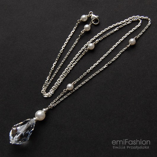 Teardrop Crystal z perłą MAREMI Jewelry