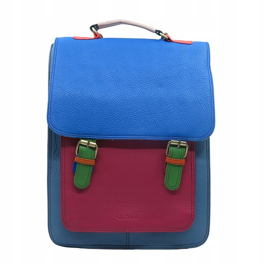 plecaki Plecak skórzany damski torebka 2w1 elegancki pojemny mieści A4 OLIVKA