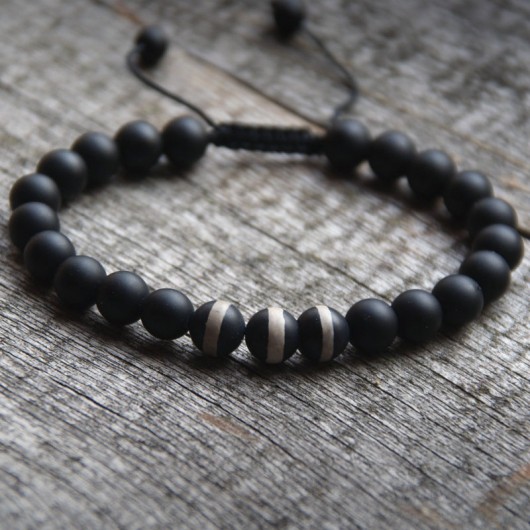 NEW! męska bransoletka :: lava & tibetan agate kaktusia