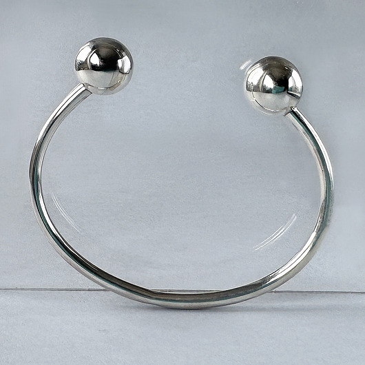 bransoletki srebrne Bransoletka bangle z kulkami 14 mm