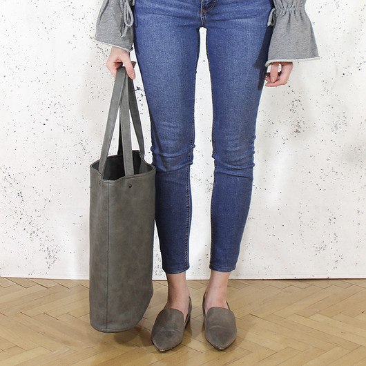 Shopper XL torba szara na zamek hairoo