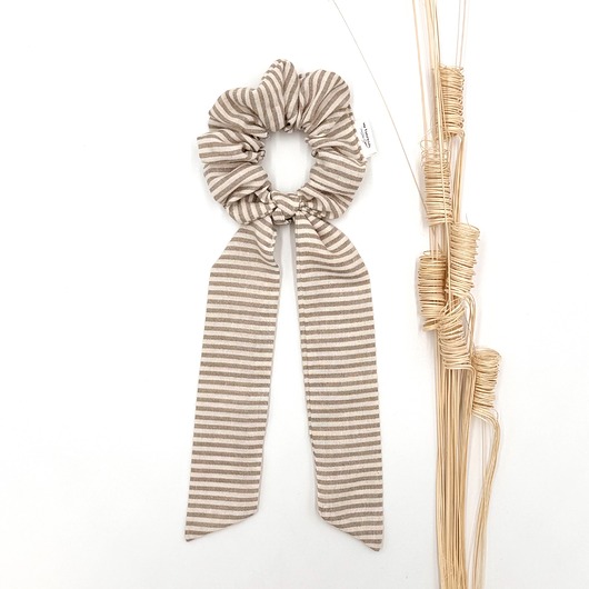 gumki do włosów Scrunchie/frotka bow Natural