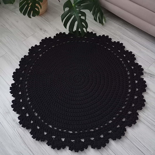 dywany Dywan ze sznurka bawełnianego szydełkowy 100cm