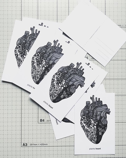 Plants heart kartka pocztowa Margo Hupert