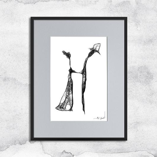 grafiki i ilustracje Oprawiona grafika - nr 44 - Ślubna Para