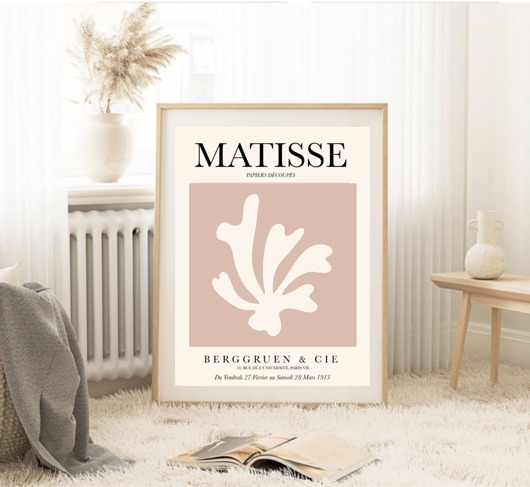 plakaty PLAKAT abstrakcyjny Matisse beżowy obraz