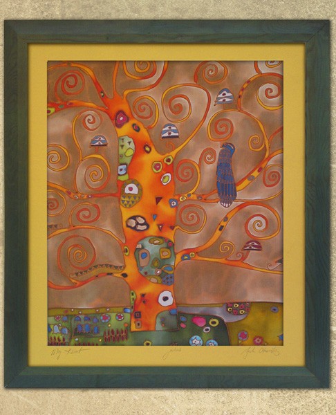 Gustaw Klimt - obraz na naturalnym jedwabiu jedwabie agaty