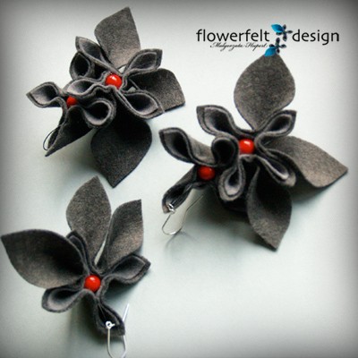 SzaroCzerwone FlowerFelt Design