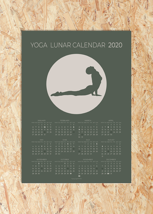 Kalendarz księżycowy 2020 zielony My Yoga Smile
