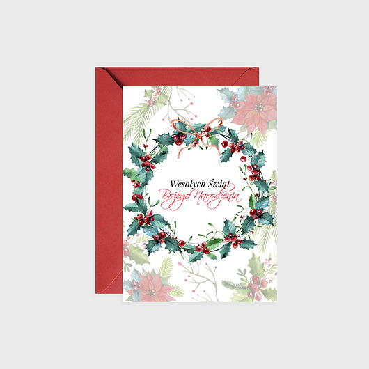 Kartka na Boże Narodzenie, Rustic wreath Joanna Klupś
