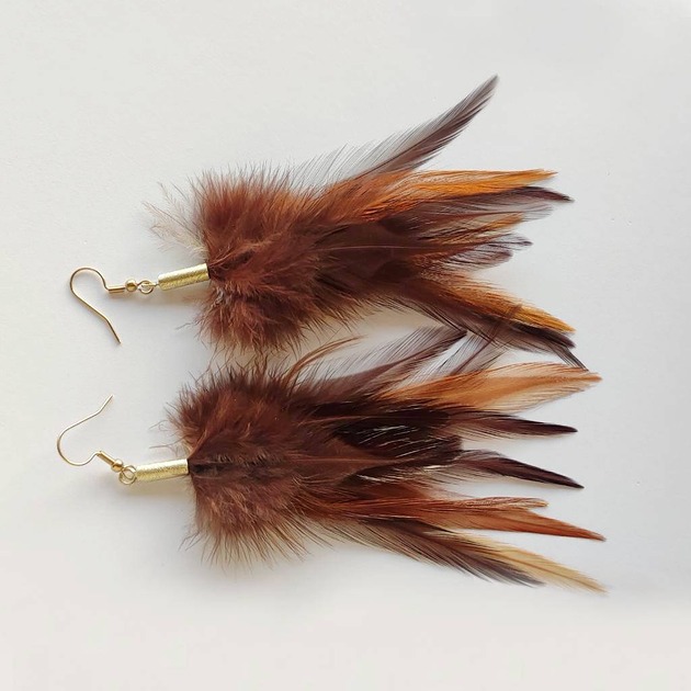 kolczyki z piórami PIÓRKO kolczyki