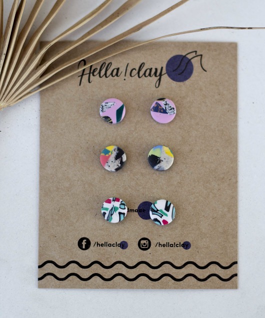 Minikolczyki 3pack Hellaclay