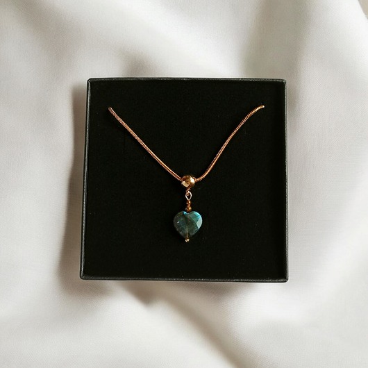 chokery Uroczy naszyjnik: serduszko : LABRADORYT: wyjątkowy prezent