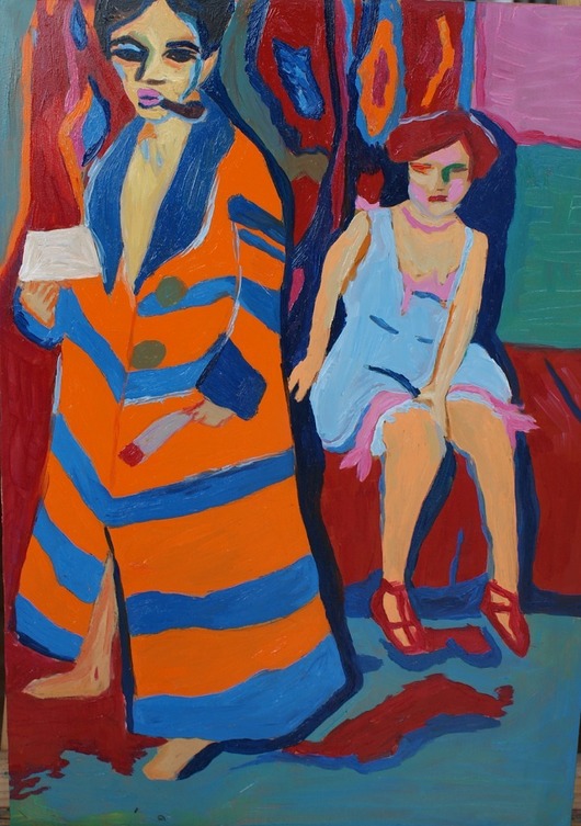 obrazy Obraz do salonu Artysta i modelka  Ernst Ludwig Kirchner