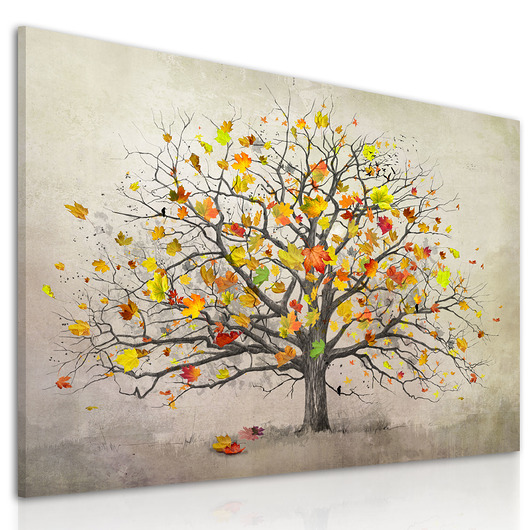 obrazy Obraz na płótnie z drzewem w brązach 120x80cm