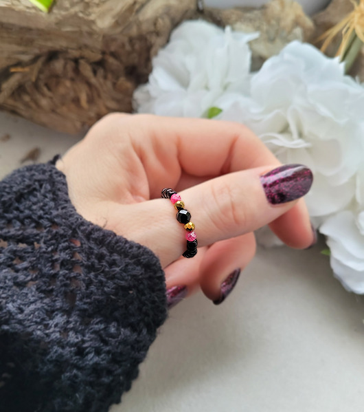 pierścionki elastyczne Pierścionek ochronny z Turmalinem