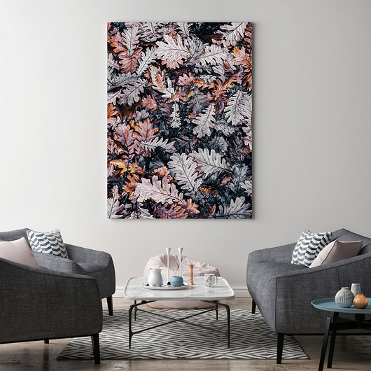 Plakat Miedziano-srebrne liście 70x100 cm HOG STUDIO