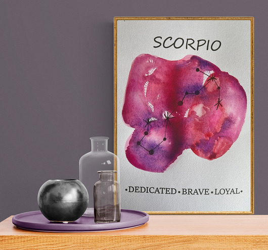 plakaty Znak zodiaku - konstelacja, malowany obraz, plakat
