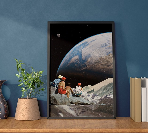 plakaty Plakat Sobotni spokój - Kolaż Fine-art  - Autorska dekoracja ścienna