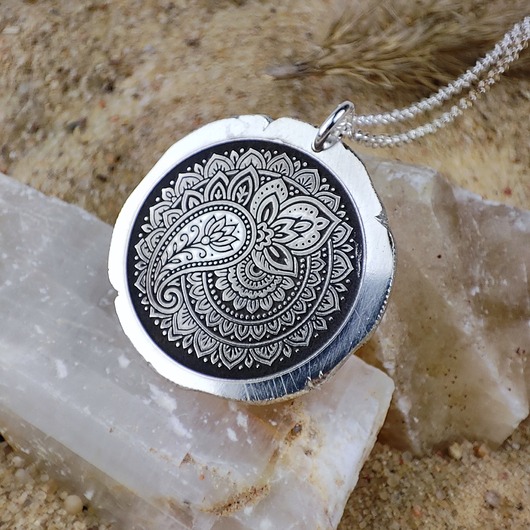 srebrne naszyjniki Ornament III - moneta na szczęście XL