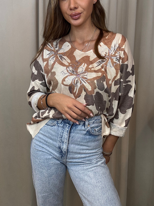 swetry damskie  Wiskozowy sweter Camel