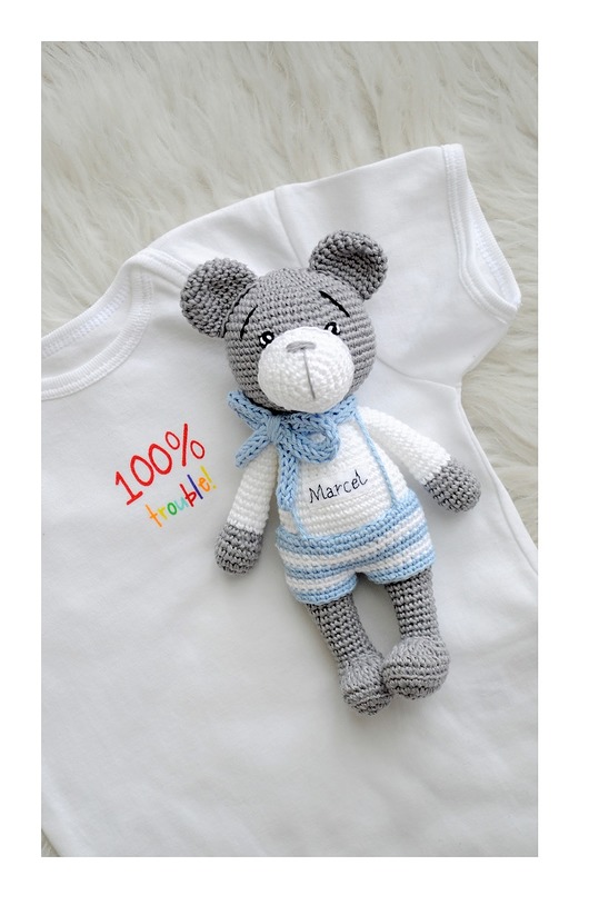 przytulanki dla niemowląt i dzieci Leniuch z kokardą - miś imienny