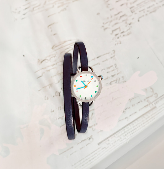 zegarki damskie Prezent - Zegarek -multi Dots - navy blue pasek + Ball xmas
