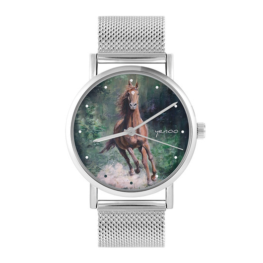 zegarki unisex Zegarek - Koń las - bransoleta mesh
