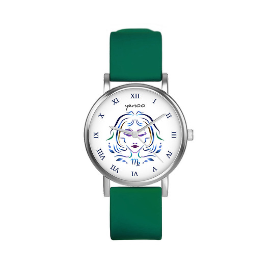 zegarki unisex Zegarek  mały - Panna - silikonowy, zielony