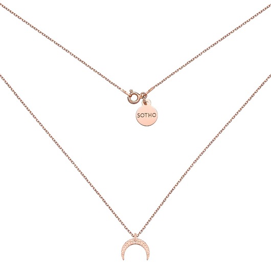 złote naszyjniki Naszyjnik z księżycem z różowego złota