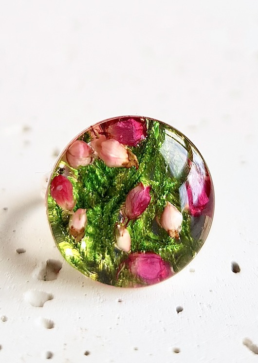 Pierścionek z wrzosem i mchem Grol Jewellery