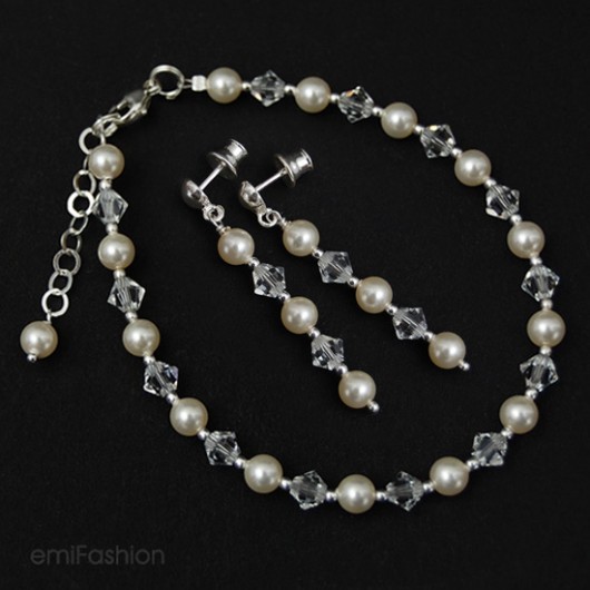 Cream Crystal - komplet MAREMI Jewelry