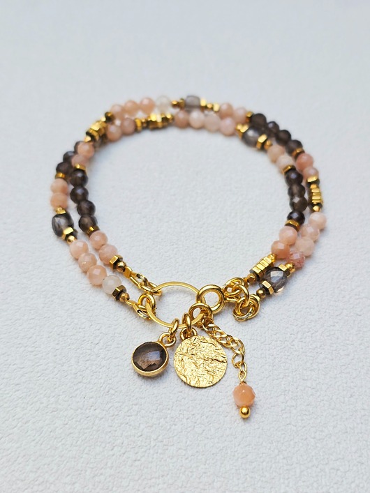 bransoletki z kamieni naturalnych Podwójna Bransoletka Nude Vibe