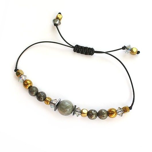 bransoletki z kamieni naturalnych Świadome działanie - labradoryt, piryt, hematyt