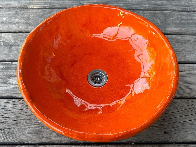 umywalki UM7 Umywalka ceramiczna, mocno pomarańczowa