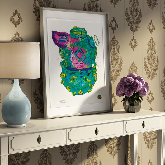  Cosmo7. Inside Svinia. PLAKAT A3. typohole