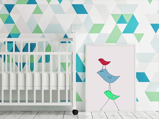 plakat A3 z ptaszkami MUKI design