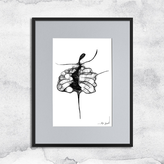 grafiki i ilustracje Oprawiona grafika - Tancerka (nr 64)