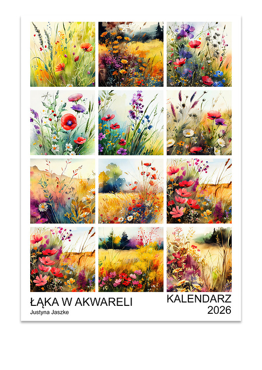 kalendarze i plannery Kalendarz 2026 Łąka w akwareli 15x21 cm