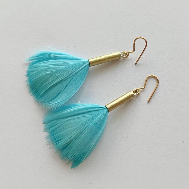 kolczyki z piórami PIÓRKO kolczyki